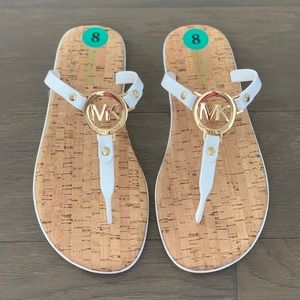 Michael Kors MK Charm Jelly Flip Flop Cork Bottom